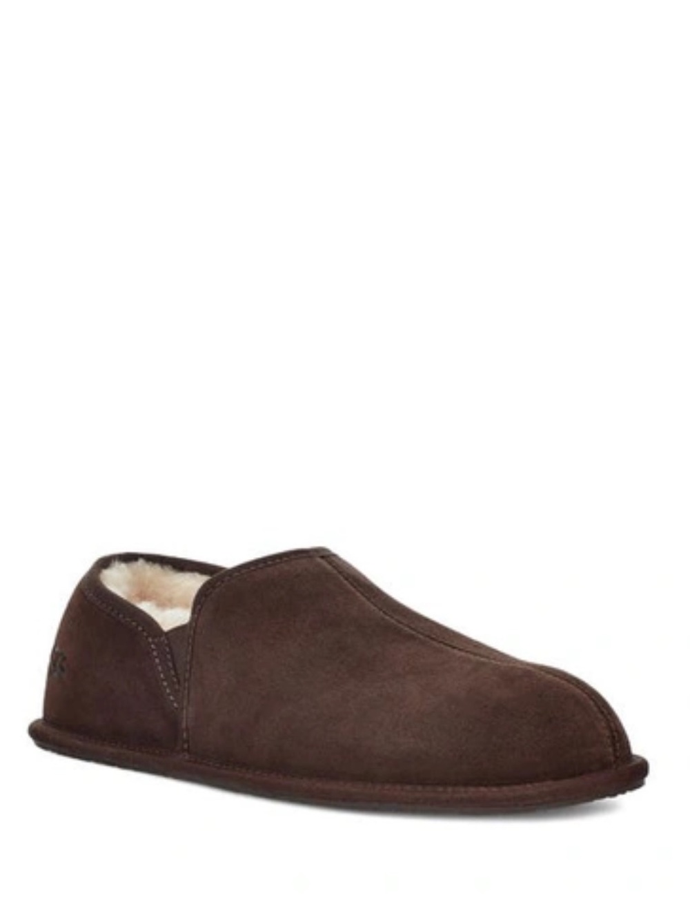 UGG Men's Scuff Romeo II slippers espresso brown suede plush / sheepskin lining.
